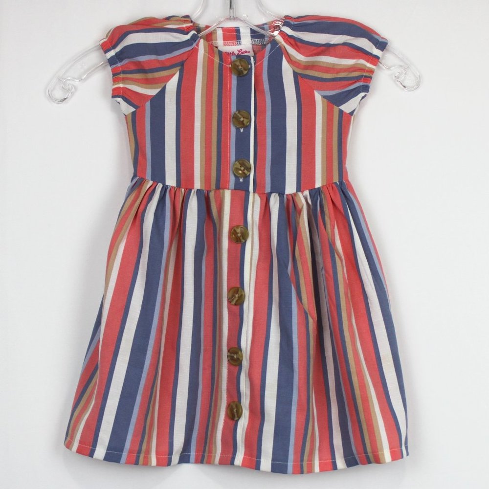 Little Lass 2T Ruffle Short Sleeve Button Up Dress